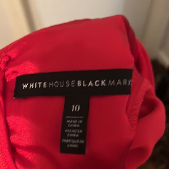 White House Black House Red Bell Sleeve Ruffle Hem Dress Feminine Contemporary - Picture 12 of 13